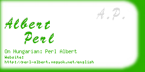 albert perl business card